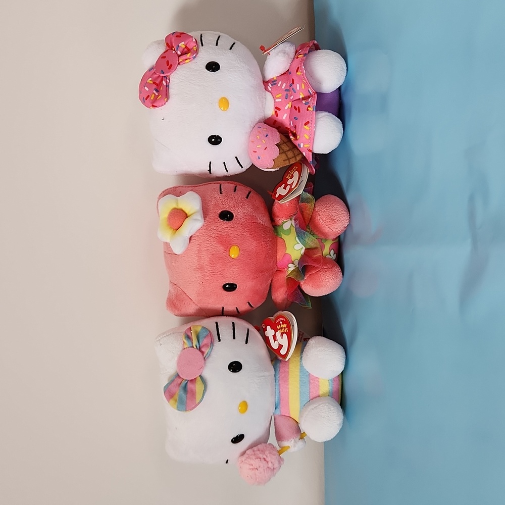 6" Cotton Candy Ice Cream Pink Bundle Sanrio Hello Kitty Plush Toys